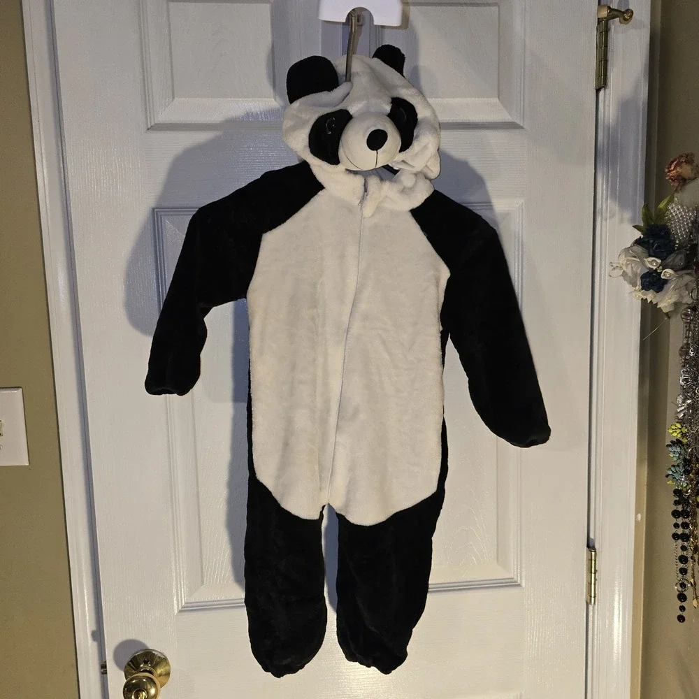 Panda Bear Hooded Halloween‎ Costume Pajama Suit Lounger Size 18 Months Michley